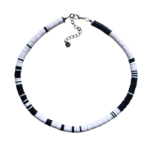 North Star black & white heishi necklace 15 inch length