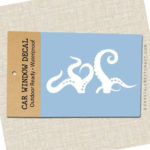 Kraken Vinyl Decal in packaging with brown label displayed on white background.