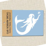 Mermaid Seastar Vinyl Decal in packaging with brown label displayed on white background.