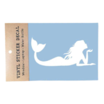 Mermaid Vinyl Decal in packaging with brown label displayed on white background.